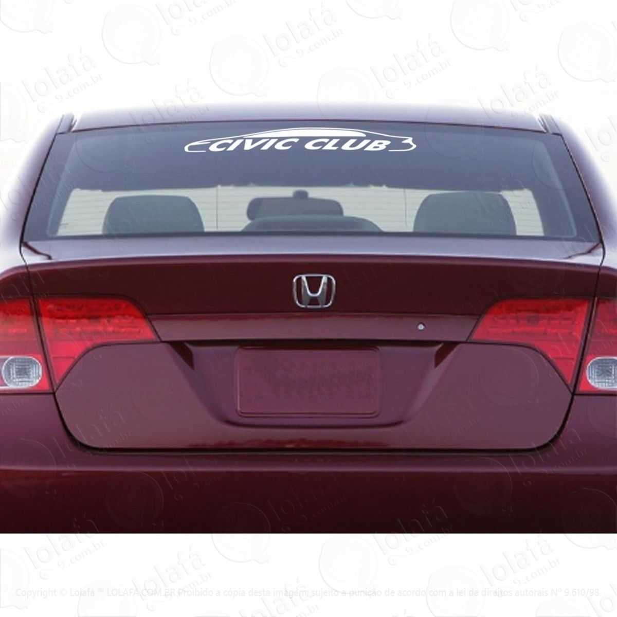 Adesivo Honda Civic Club Rebaixado Som Auto Vidro Veiculo Mod:3750