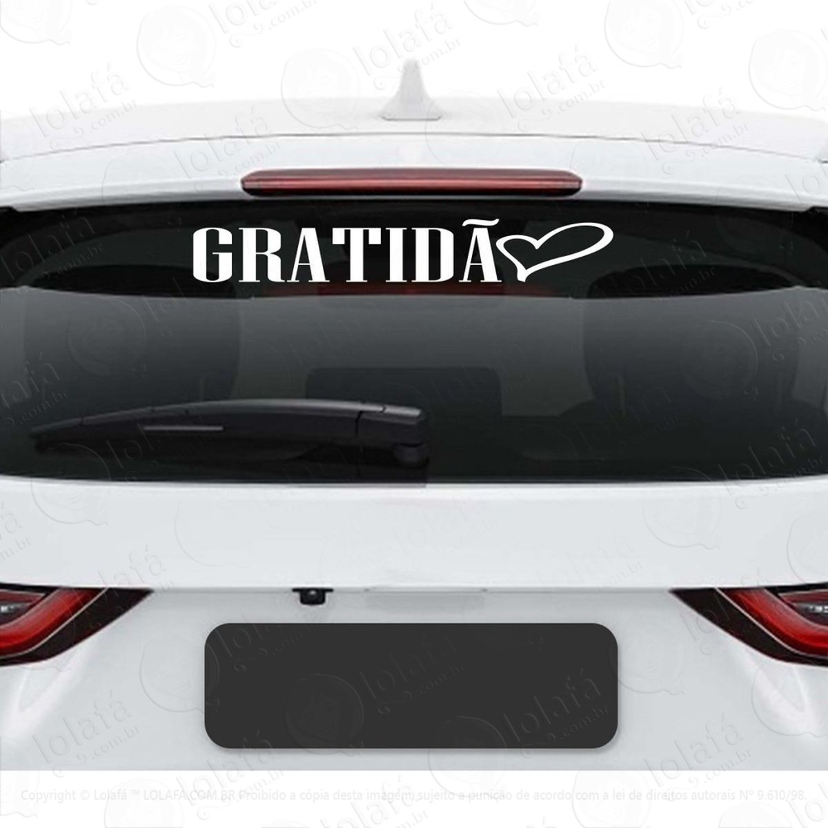 Adesivo Vidro Traseiro Gratidão Automotivo Frase Carro Mod:3762