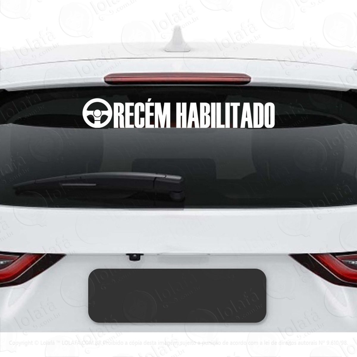 Adesivo Recém Habilitado Carta Nova Carro Vidro Veiculo Mod:3773