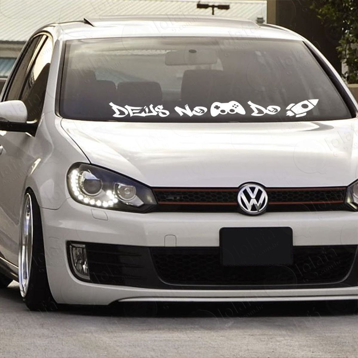 Adesivo Para Brisa Deus No Controle Do Foguete Automotivo Mod:3776