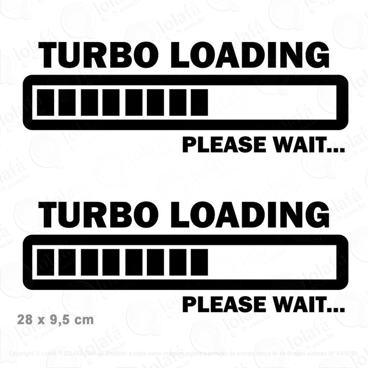 Adesivo Turbo Loading Automotivo Carro Rebaixado Som 2 Unid. Mod:3778