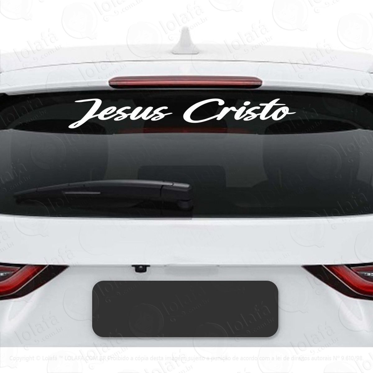 Adesivo Vidro Traseiro Jesus Cristo Frase Carro Automotivo Mod:3813
