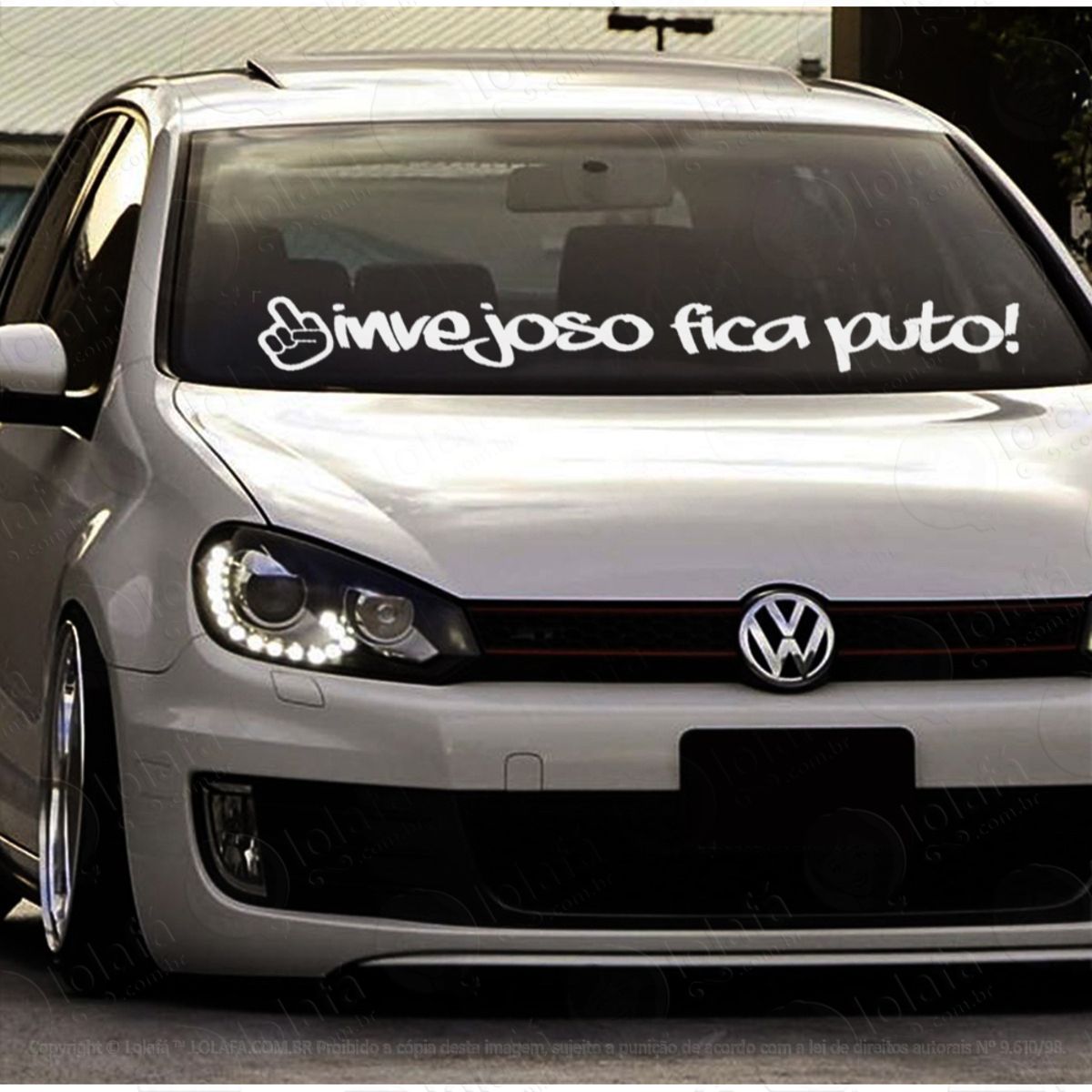 Adesivo Parabrisa Invejoso Fica Puto Frase Rebaixado Dub Mod:3835