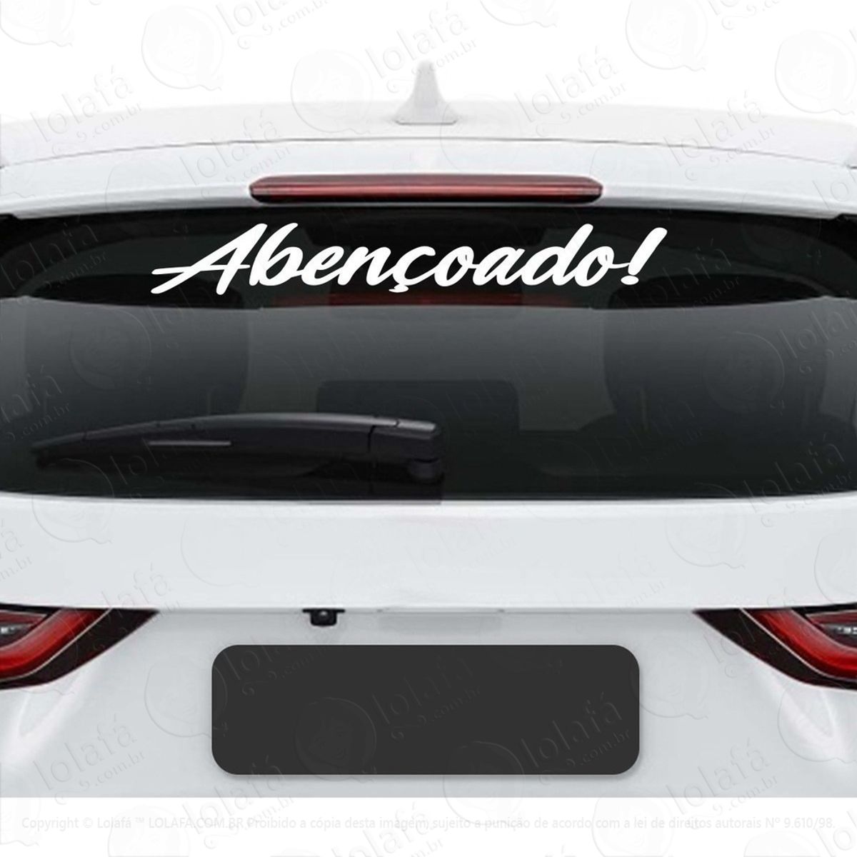 Adesivo Vidro Traseiro Abençoado Frase Carro Som Automotivo Mod:3878