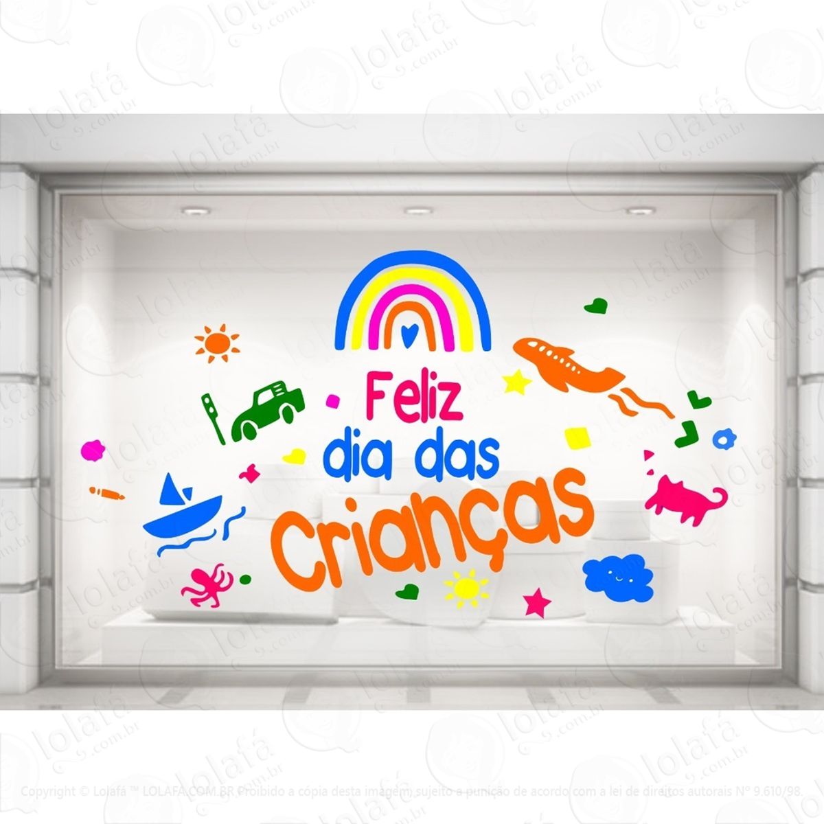 Vitrine Adesivo Dia Das Crianças Loja Decoração Mod:4057