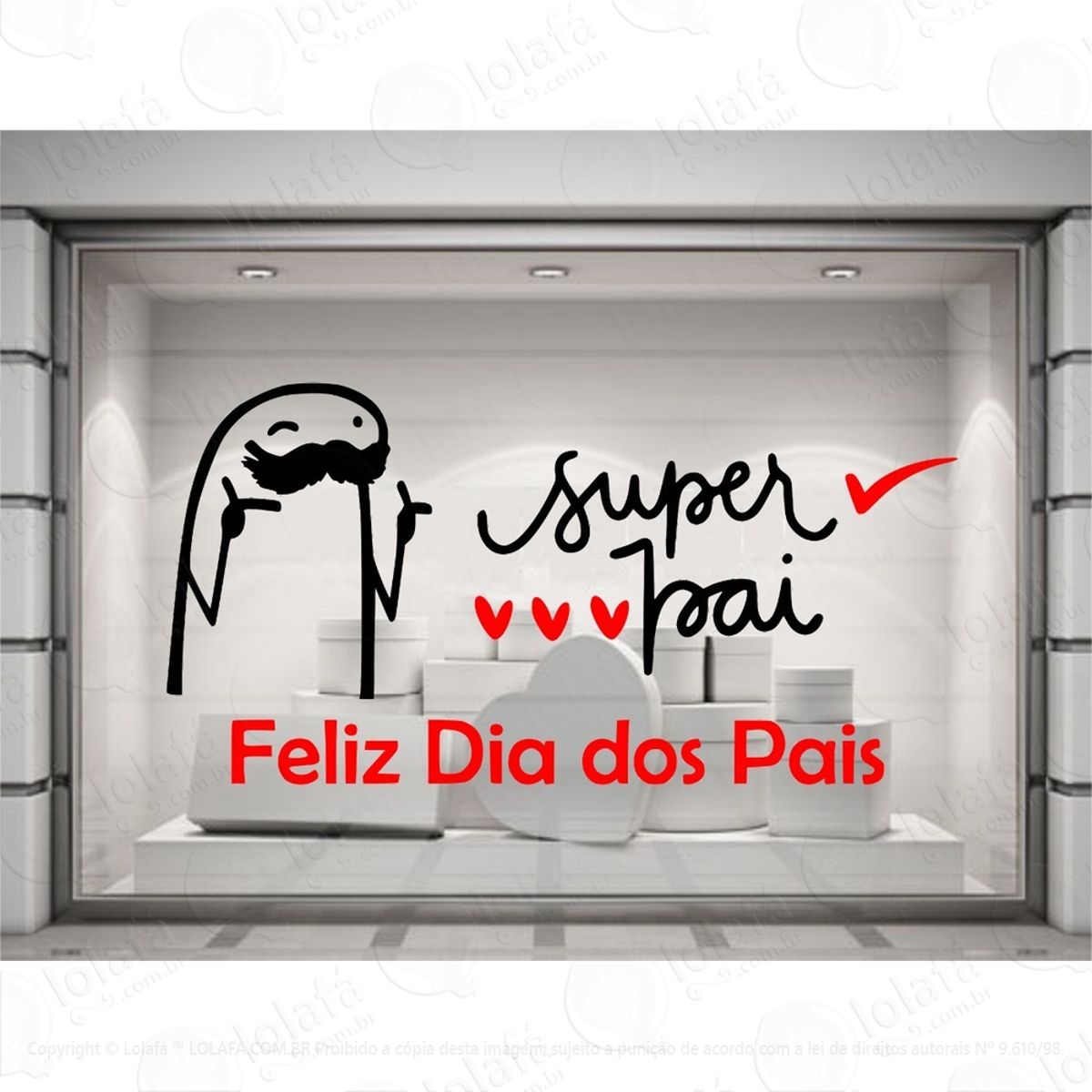 adesivo vitrine dia dos pais loja shopping flork pai mod:4058