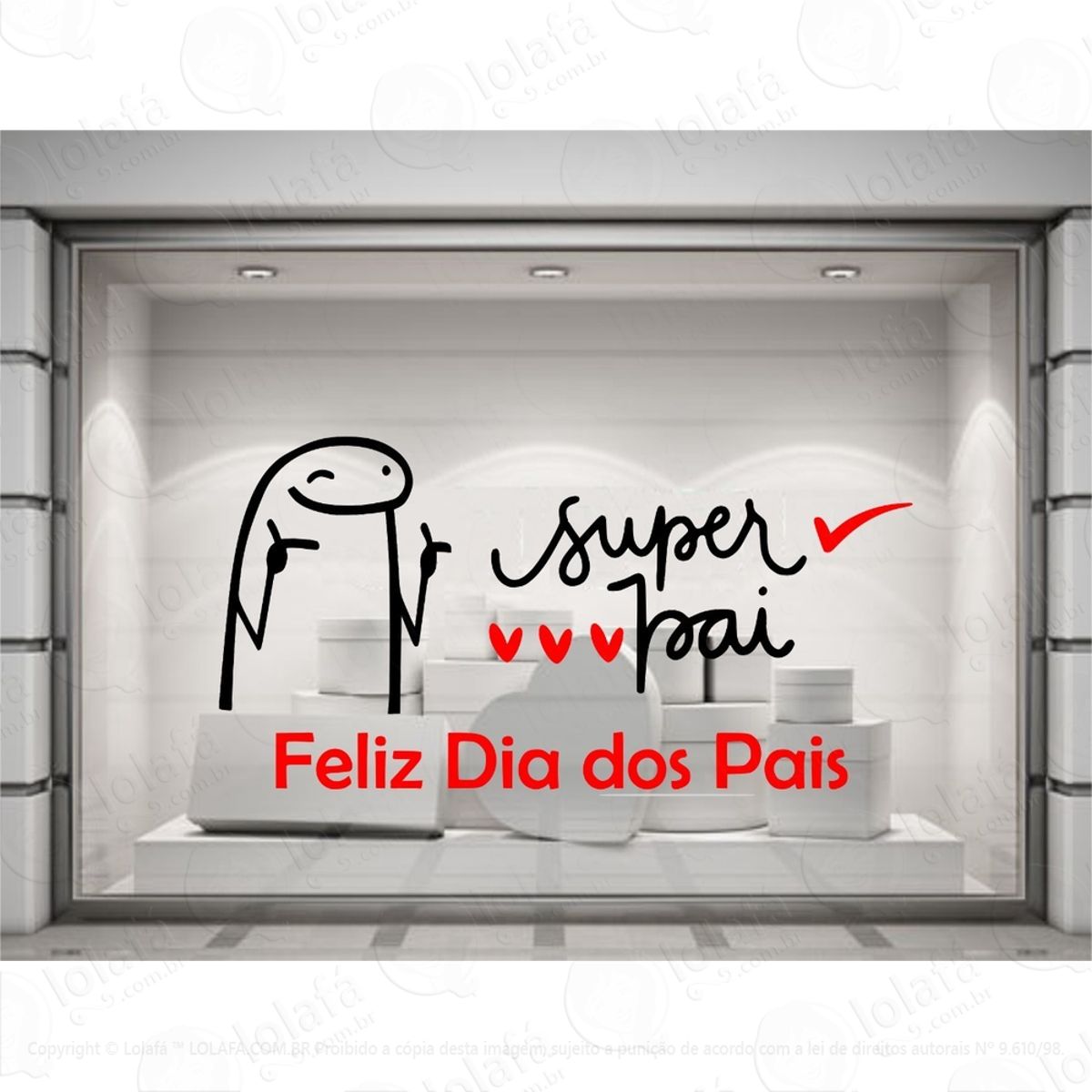 adesivo vitrine dia dos pais loja shopping flork pai mod:4069