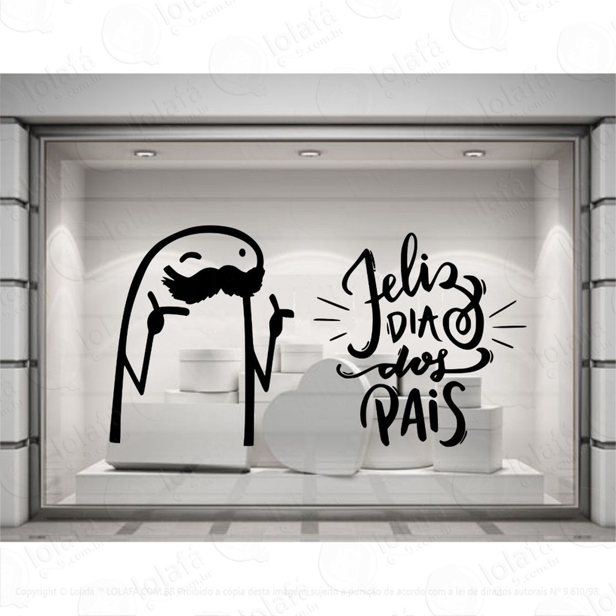 Adesivo Vitrine Dia Dos Pais Loja Shopping Flork Pai Mod:4071