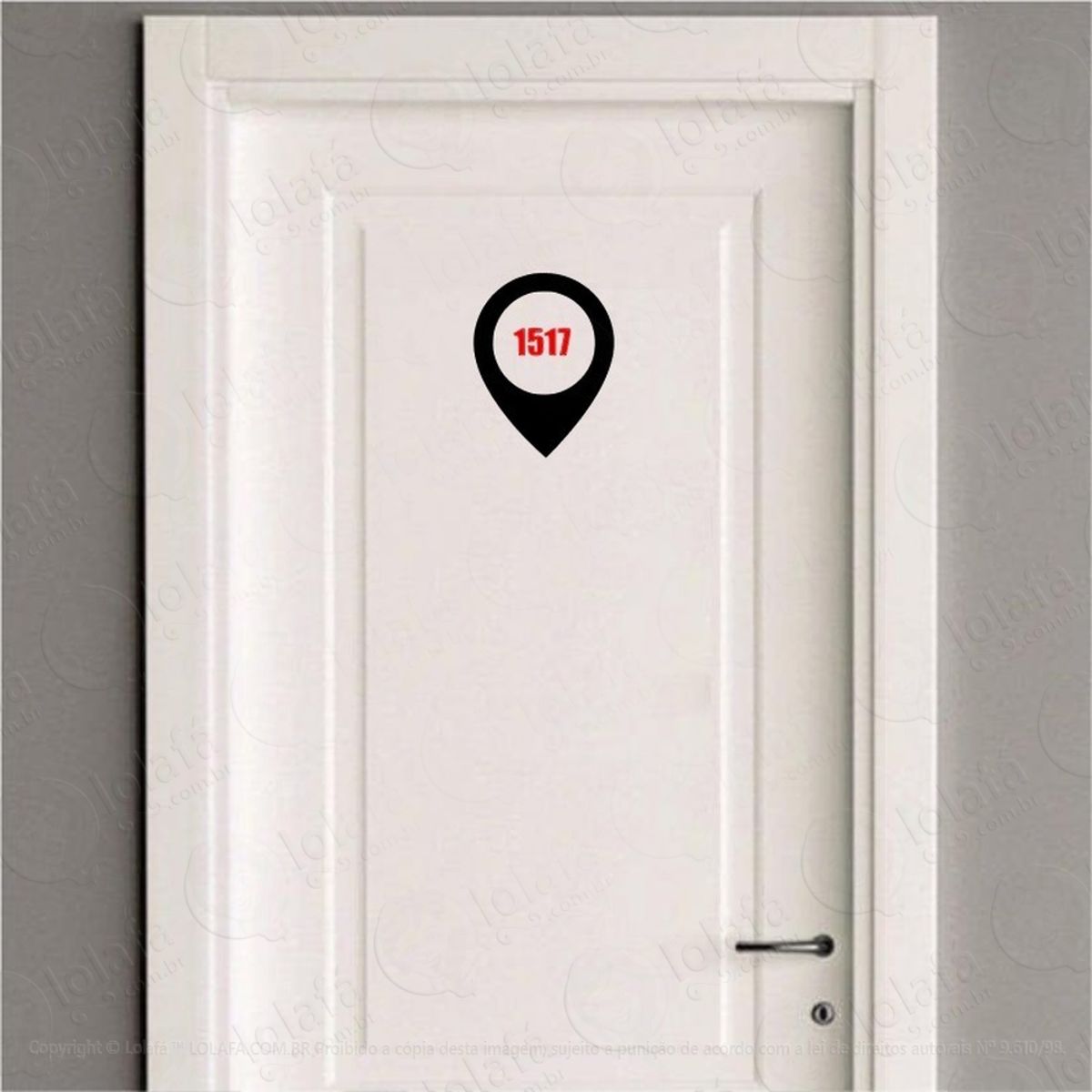 Adesivo Porta Numeração Apartamento Geolocalização Vinil Mod:4079