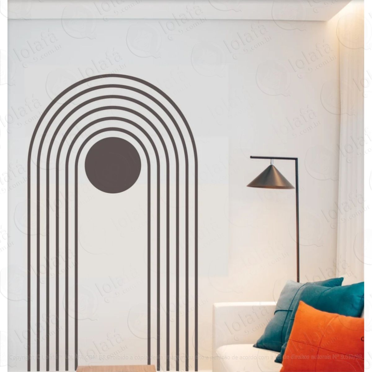 Adesivo Parede Arcos Arc Boho Decoração Parede Mod:4089