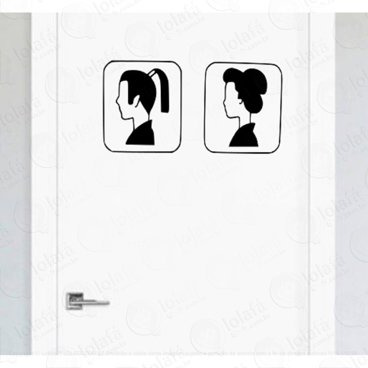 Adesivo Porta Banheiro Samurai E Gueixa Toillet Toilet Japão Mod:4090