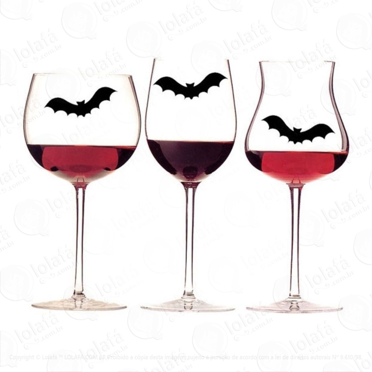 50 Adesivos Taças Pratos Morcegos Decorativo Halloween Mod:4111