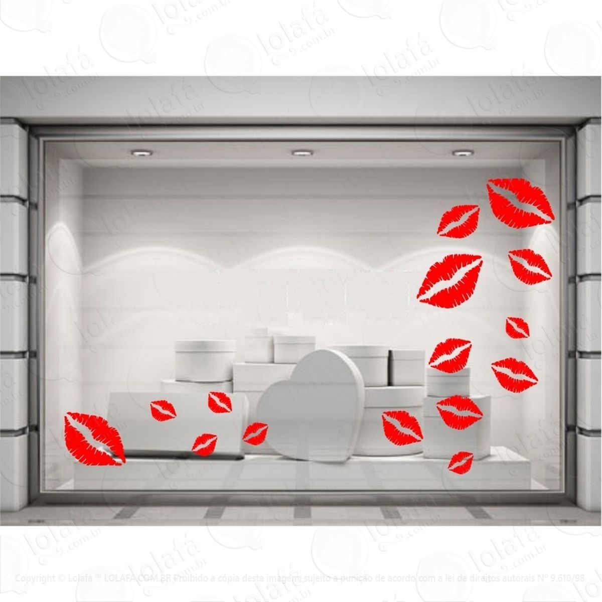 Adesivo Beijos Kiss Dia Dos Namorados Das Mães Vitrine Mod:4118