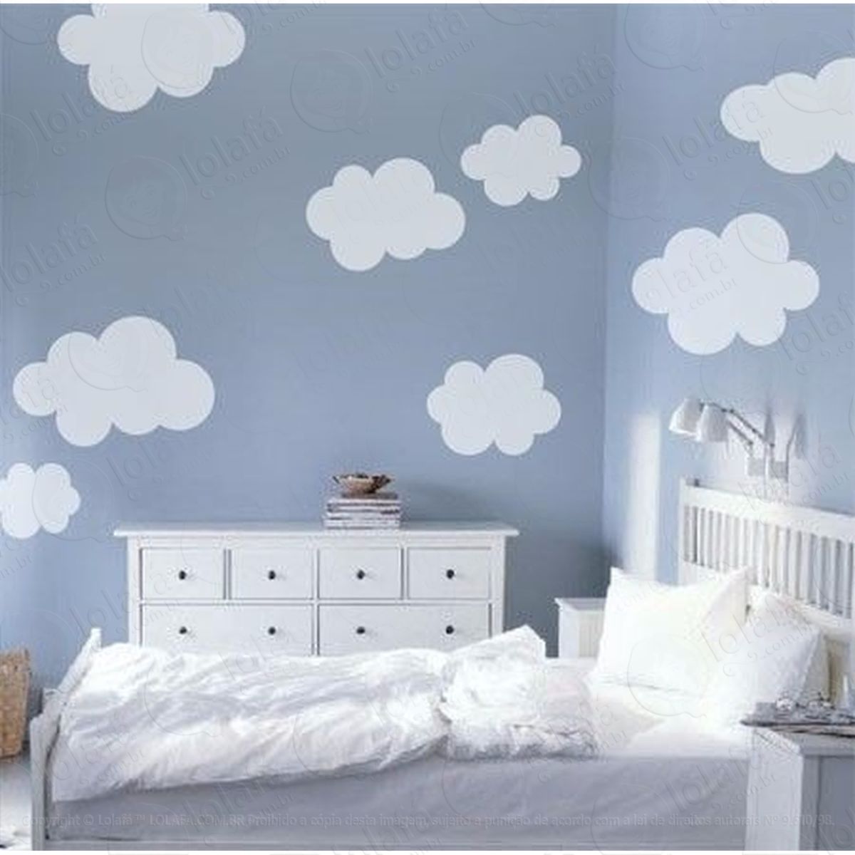 Kit Sonhando Nas Nuvens Adesivo Parede (13 Nuvens Grandes) Mod:4135