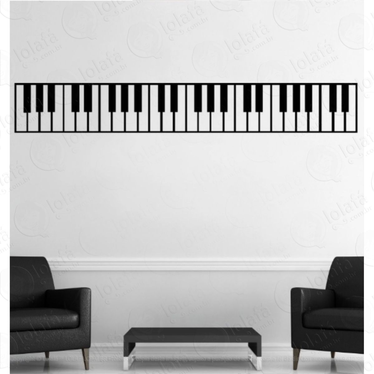 Adesivo De Parede Teclado Piano Decoração Decorativo Music Mod:4148