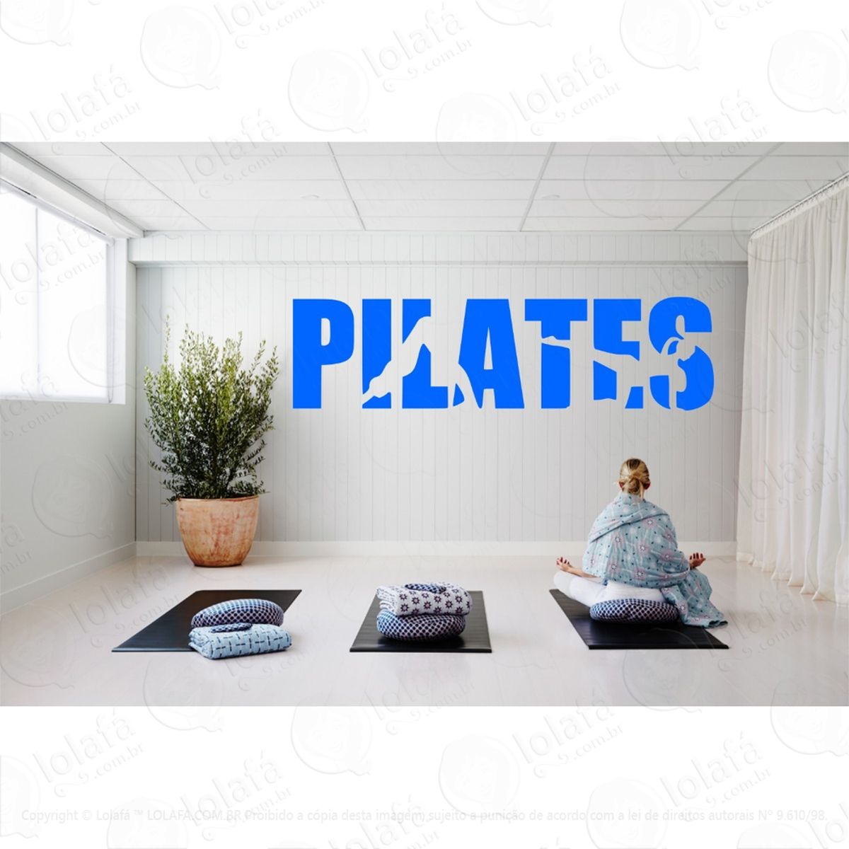 Adesivo Parede Pilates Zen Decoração Spa Vitrine Mod:4156