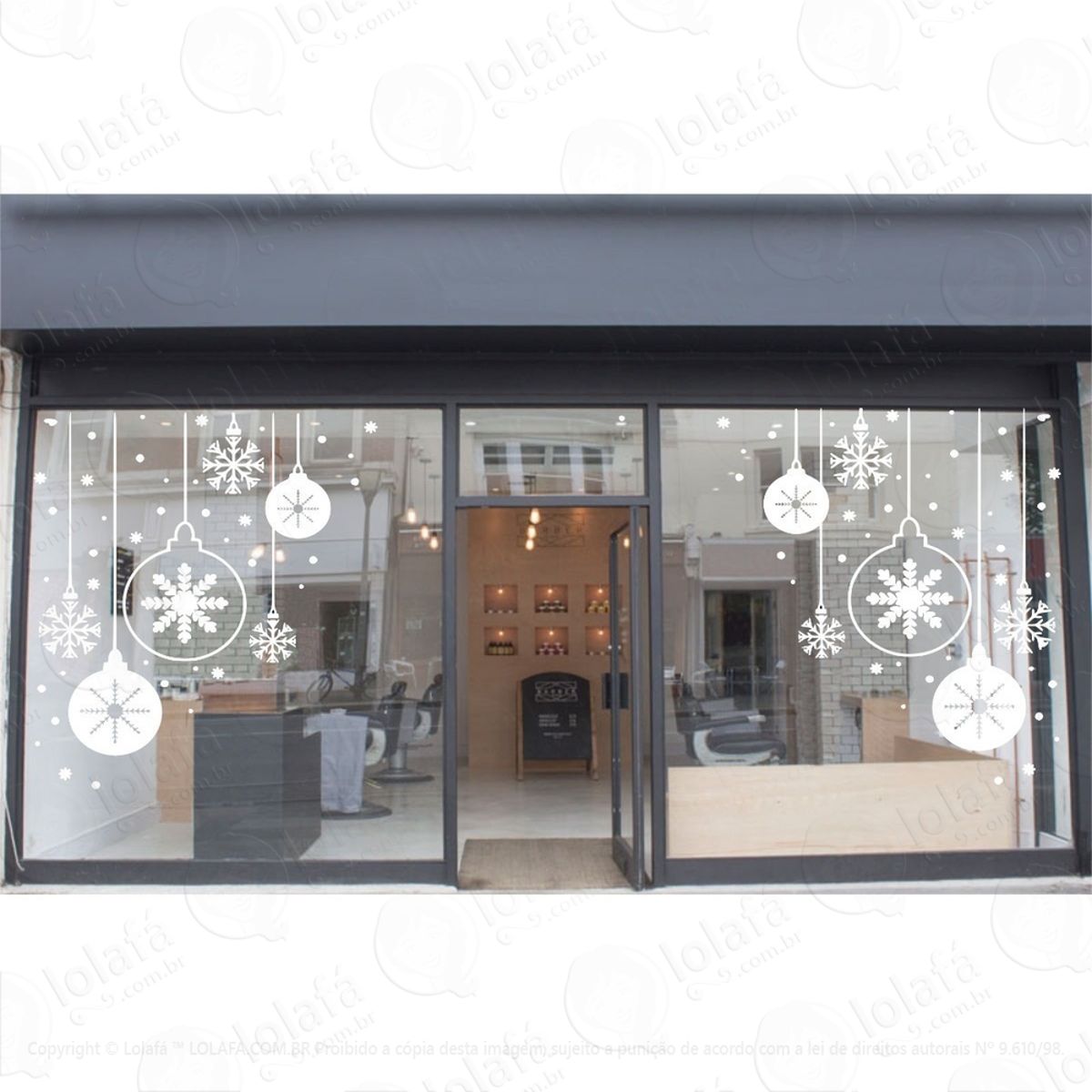 Adesivo Vitrine Natal Boas Festas Loja Shopping duplo Mod:4157