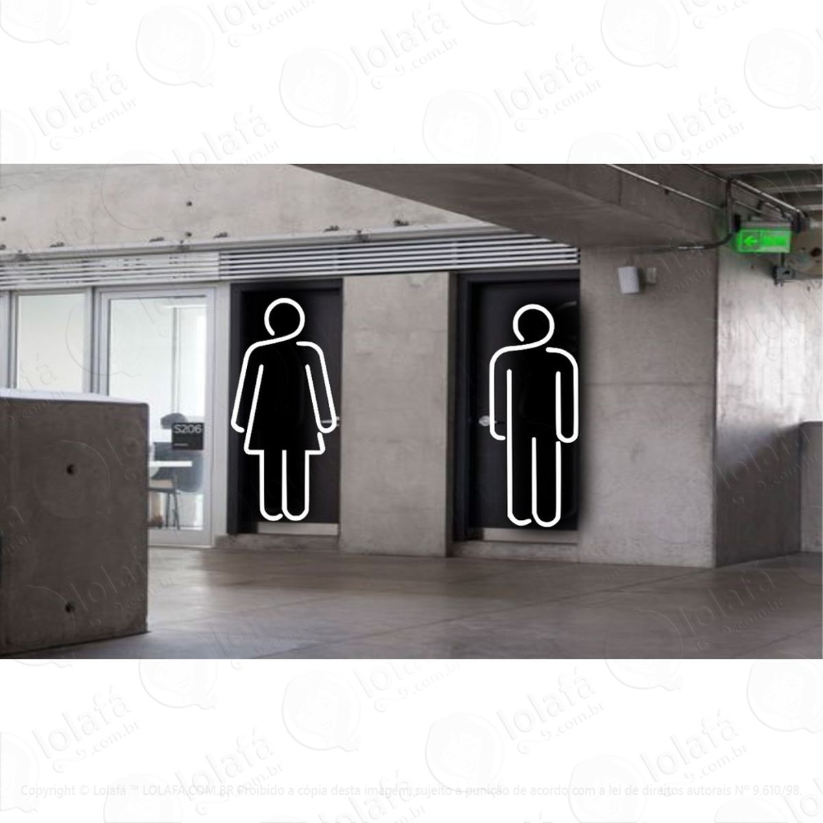 Adesivo Porta Banheiro Casal Toilet Decorativo Sinalização Mod:4160