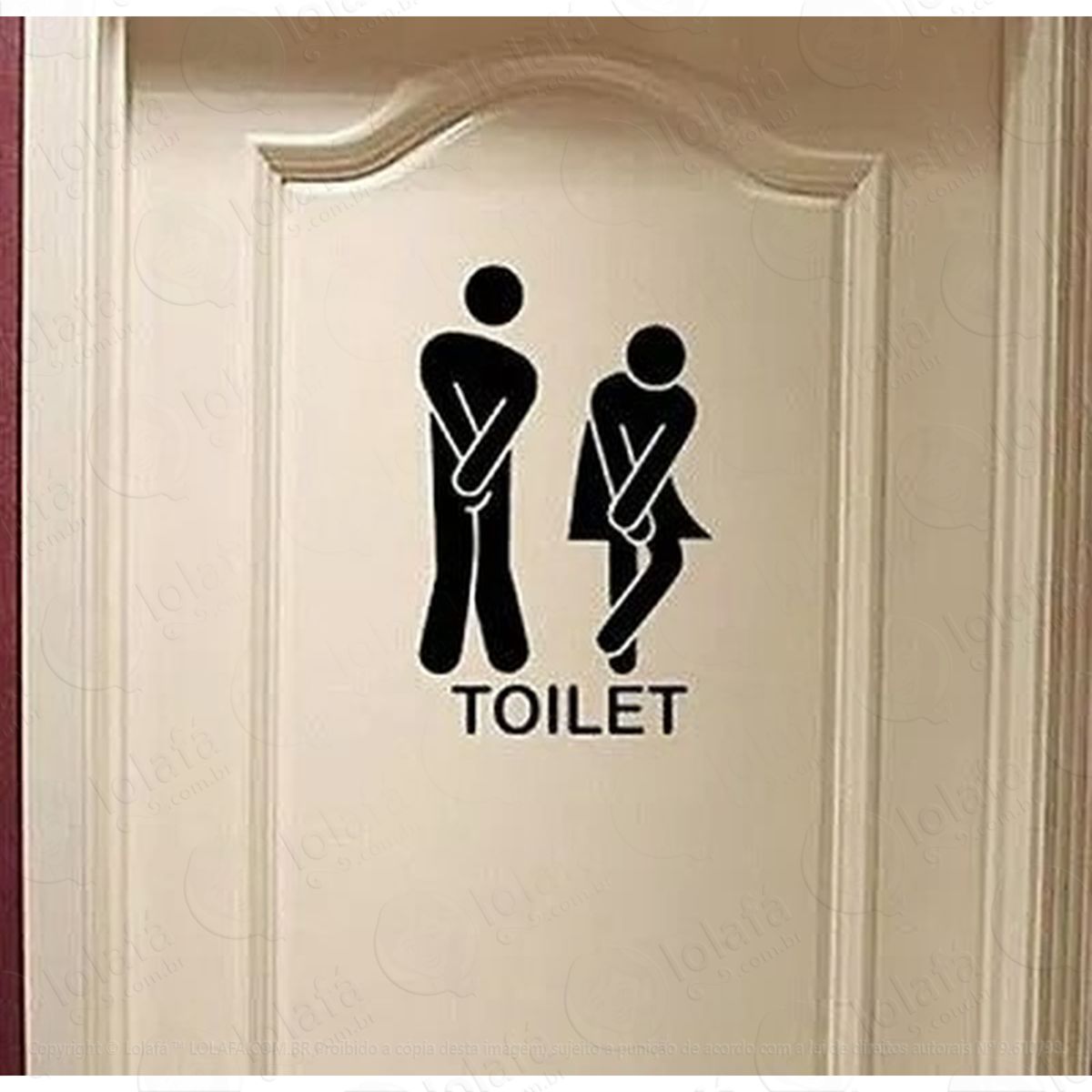 Adesivo Porta De Banheiro Toilet Engraçado Em Vinil Mod:4161