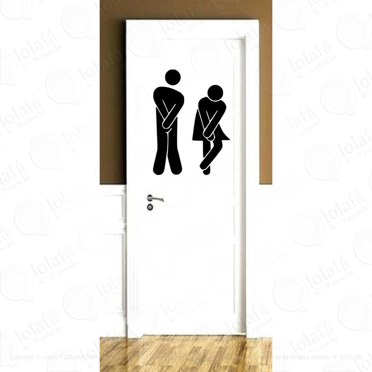 Adesivo Porta De Banheiro Toilet Engraçado Decoração Mod:4169
