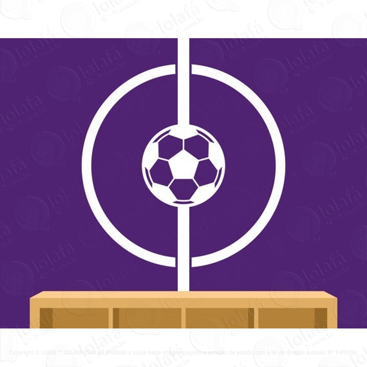 Adesivo De Parede Bola De Futebol E Meio Campo Quarto Decor Mod:4176