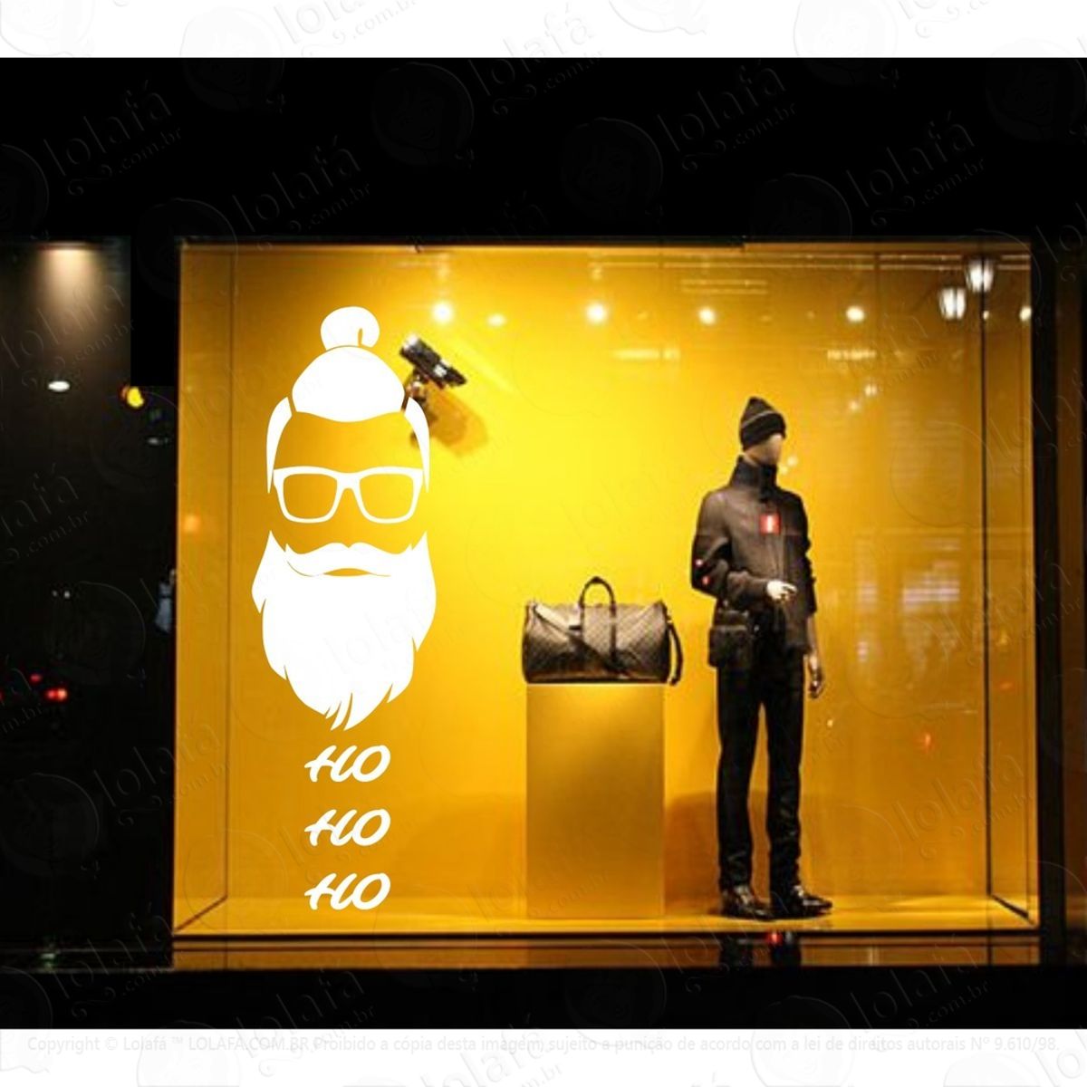 Vitrine Adesivo Natal Papai Noel Loja Decoração Hipster Mod:4182