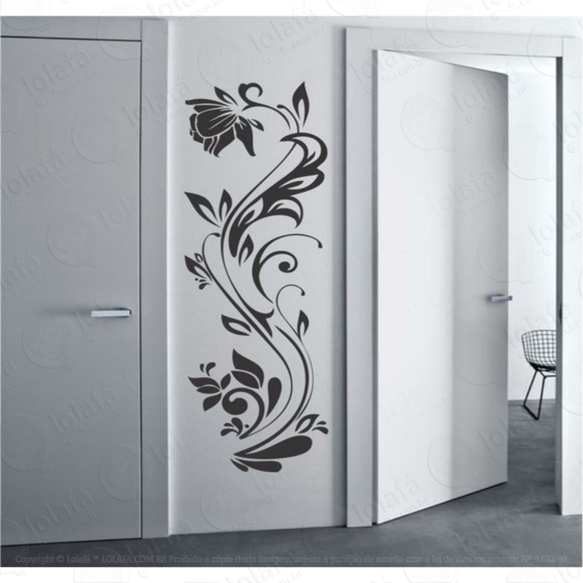 Adesivo De Parede Arabesco Flor Decorativo Sala Mod:4184