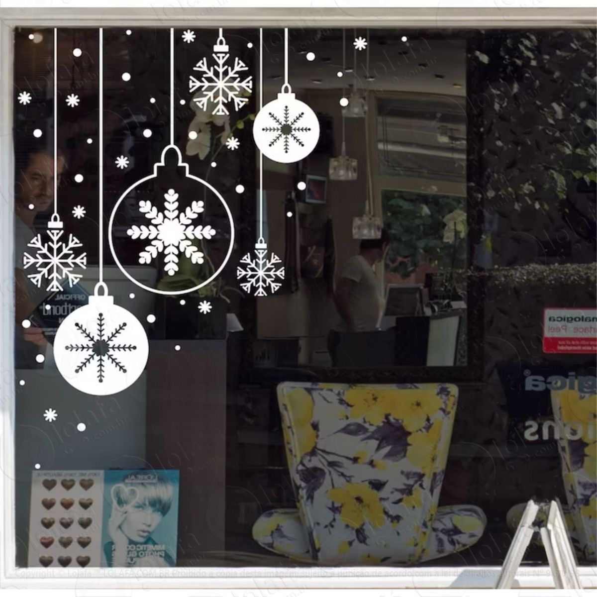Adesivo Vitrine Natal Boas Festas Loja Shopping Mod:4198