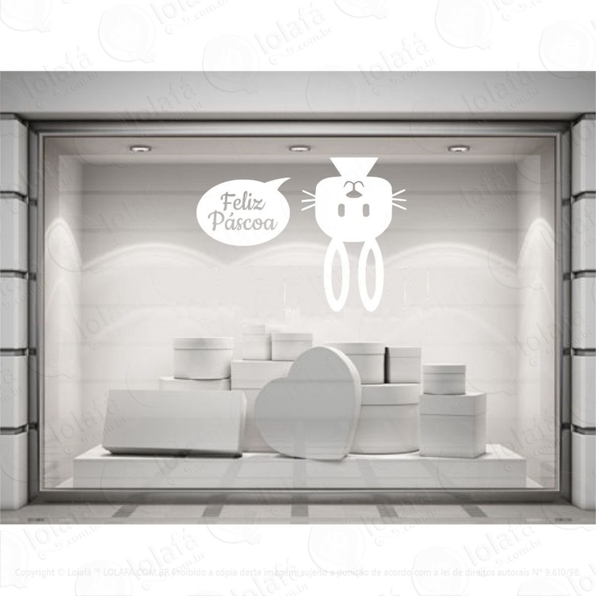 Adesivo Vitrine Feliz Páscoa Loja Condomínio Decoração Mod:4220