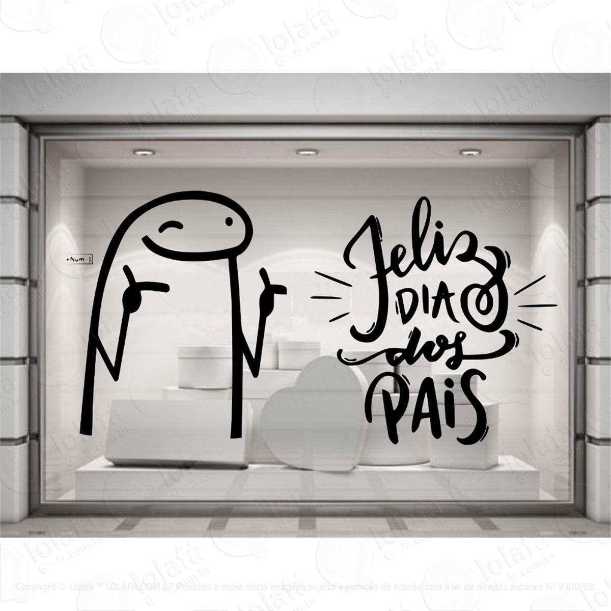 adesivo vitrine dia dos pais loja shopping flork pai mod:4229