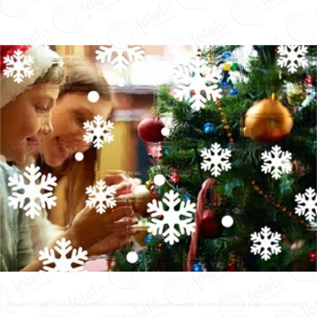 Kit Adesivo Natal Flocos De Neve Grandes Mod:4231