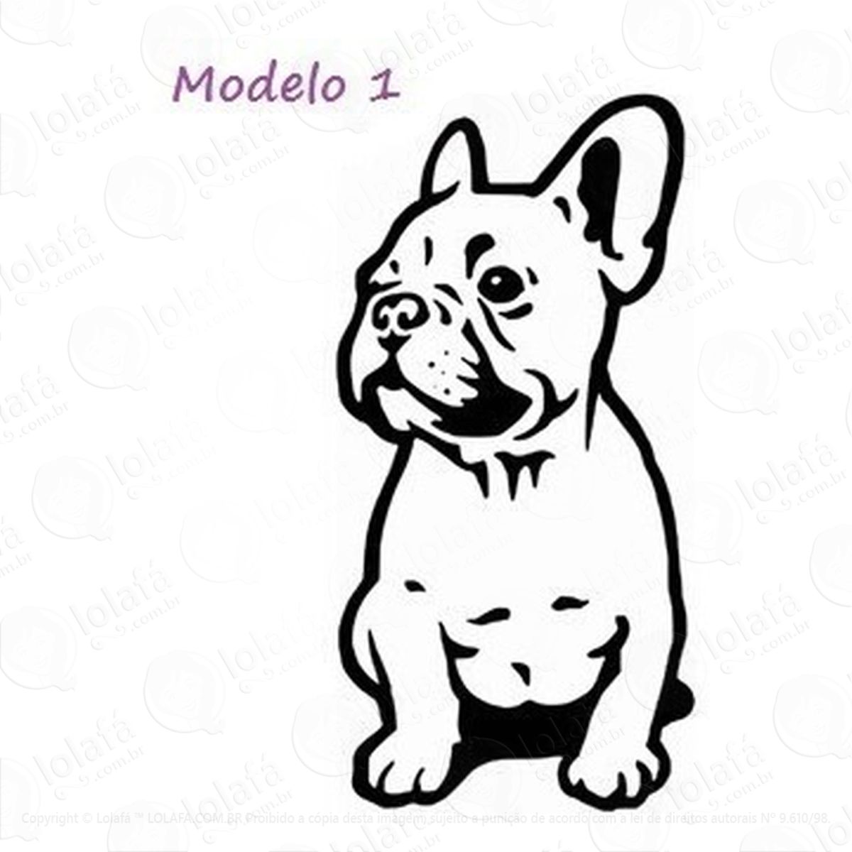 3 Adesivos Bulldog Frances Filhote Notebook Em Vinil Carro Mod:4238