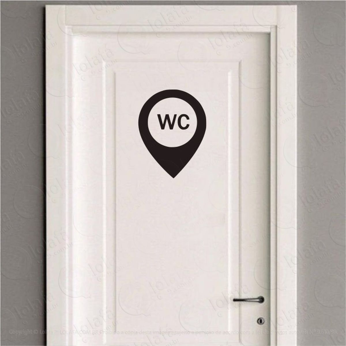 Adesivo Porta De Banheiro Toilet Geolocalização Wc Vinil Mod:4258