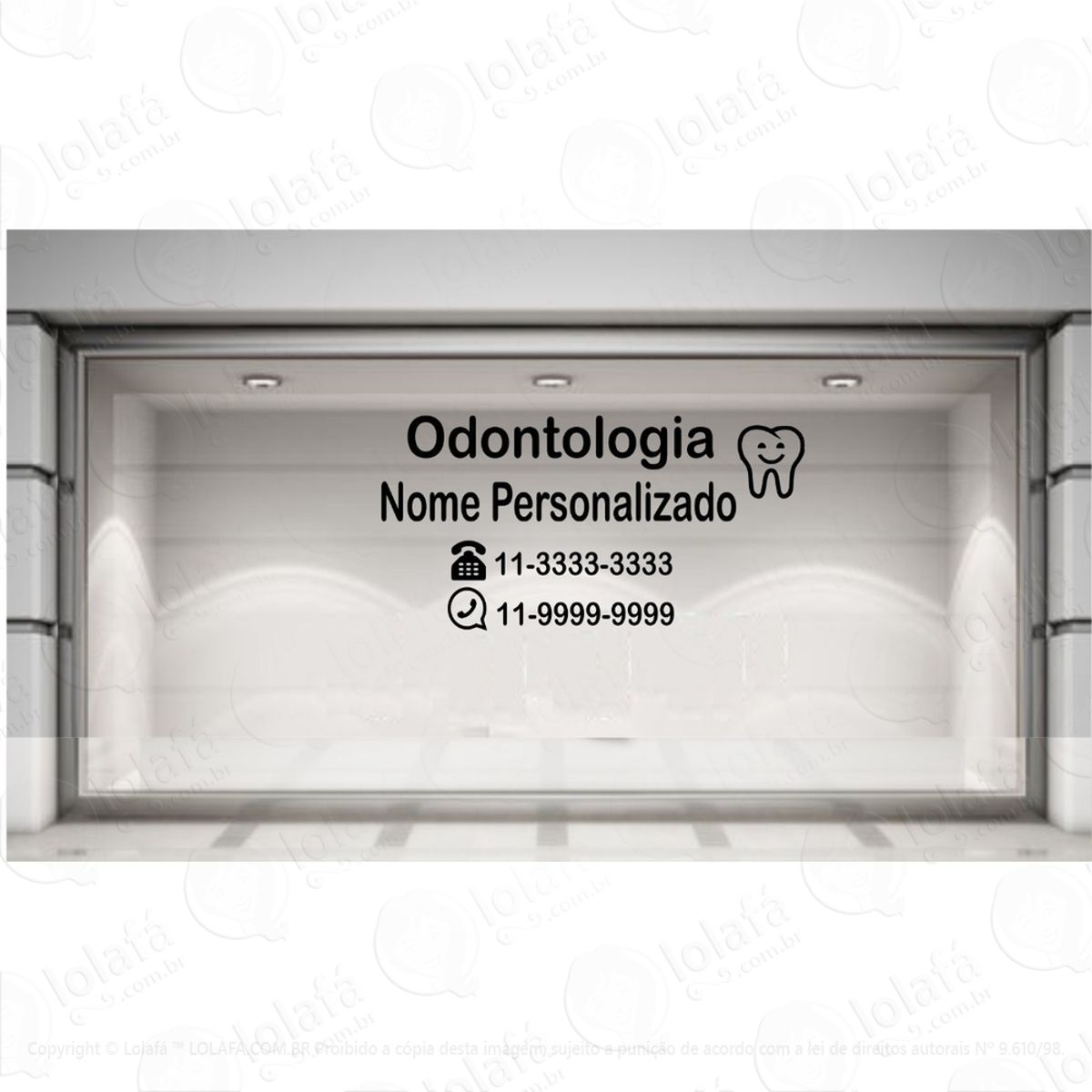 adesivo vitrine parede clínica odontologia personalizado mod:4266