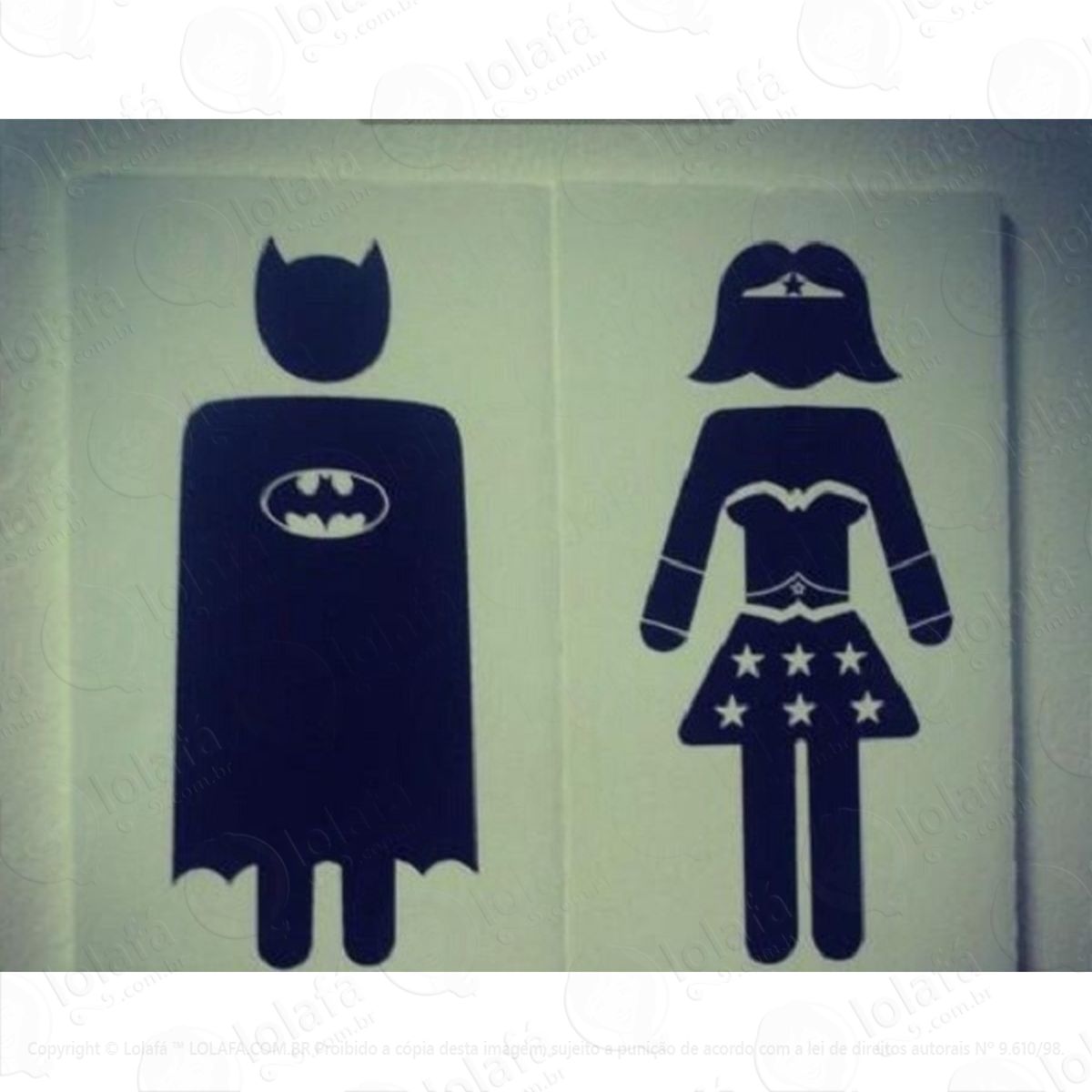 Adesivo Porta De Banheiro Toilet Super Heróis Em Vinil Mod:4271