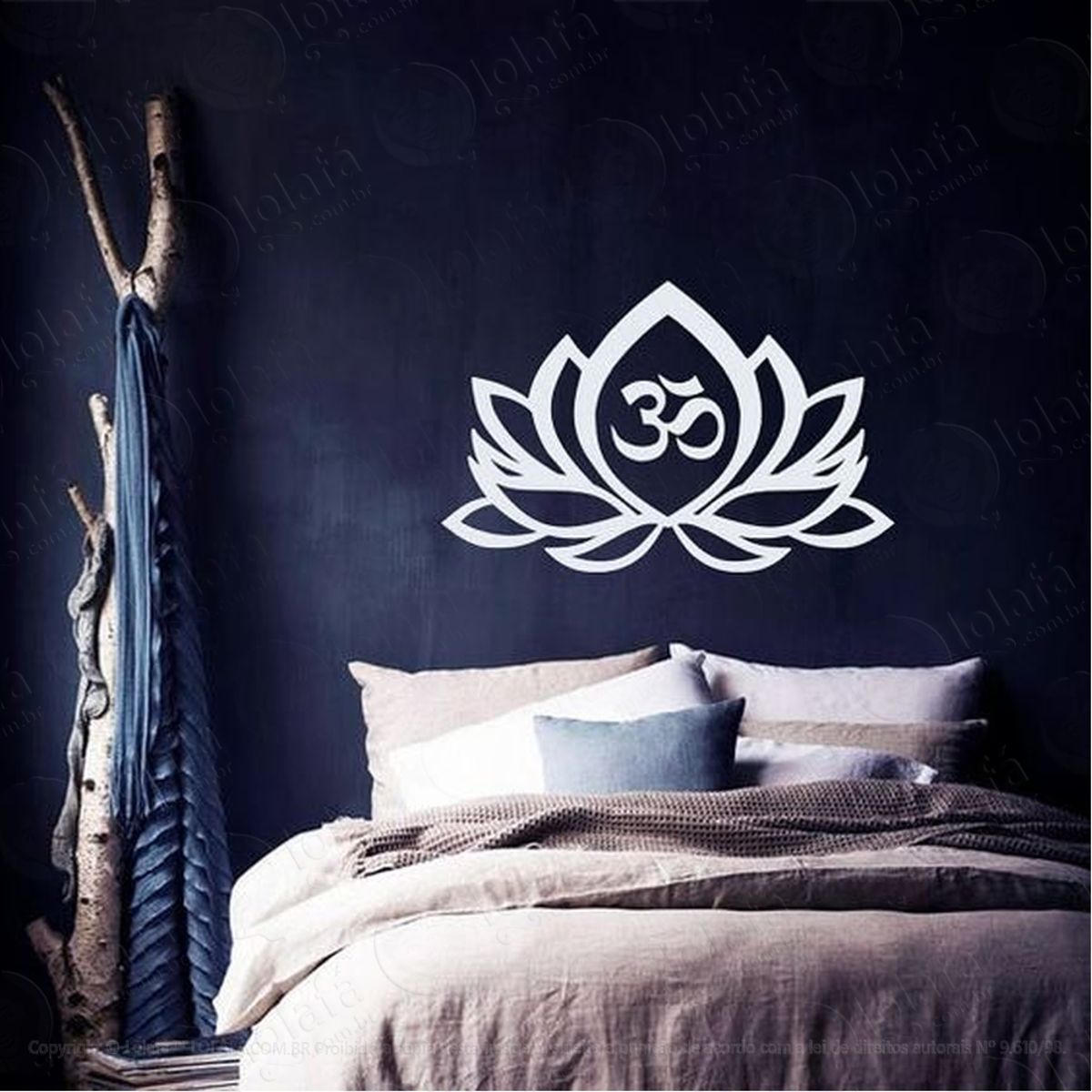 Adesivo De Parede Flor De Lotus Cabeceira Mod:4317