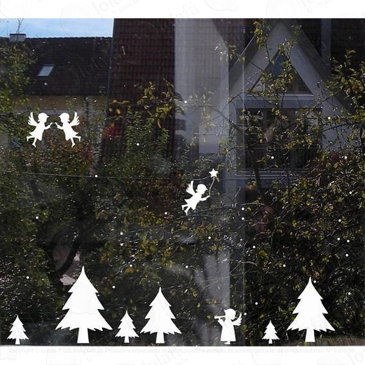 Kit Adesivo Natal Decorativo De Janela Parede Mod:4344