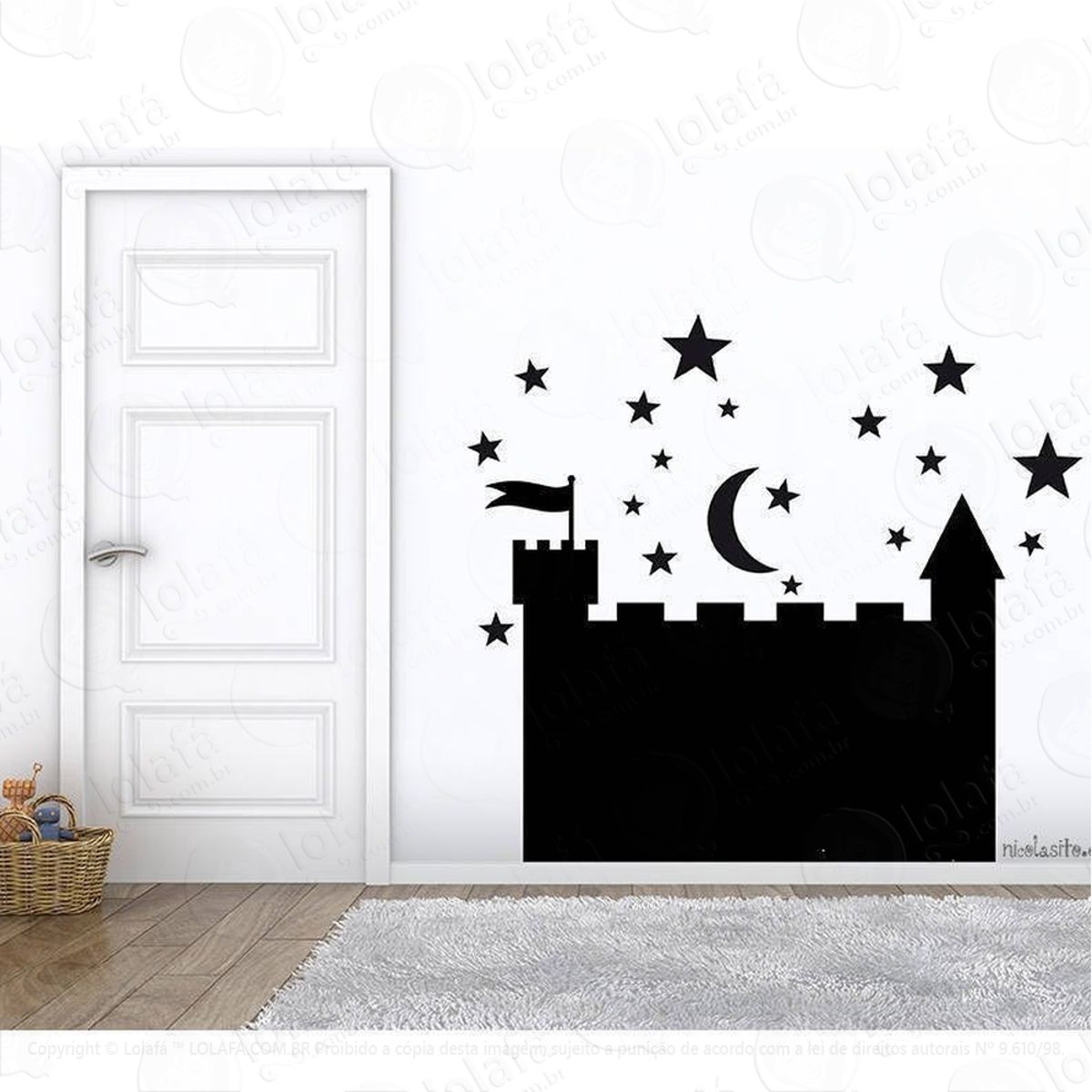 Adesivo De Parede Lousa Castelo Chalkboard Mod:4348