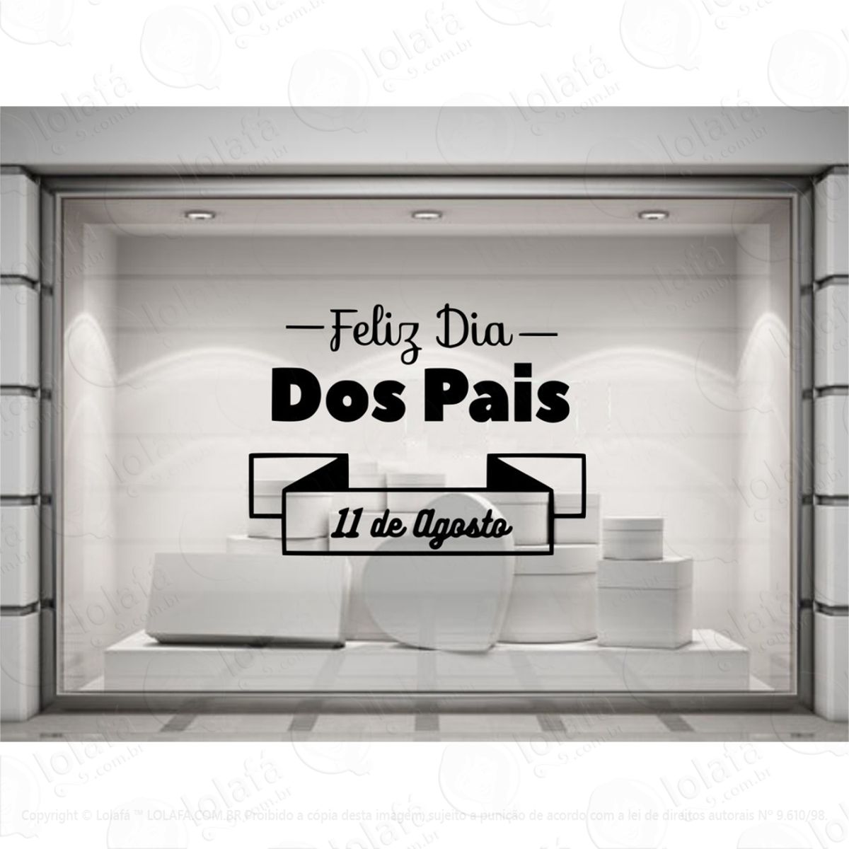 adesivo dias dos pais vitrine loja decoração pai papai mod:4350