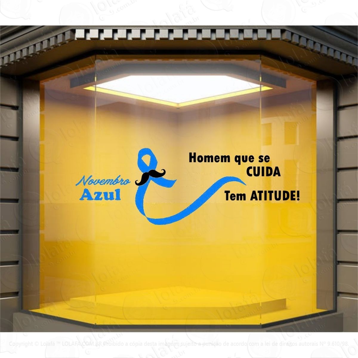 adesivo vitrine novembro azul campanha câncer próstata mod:4360