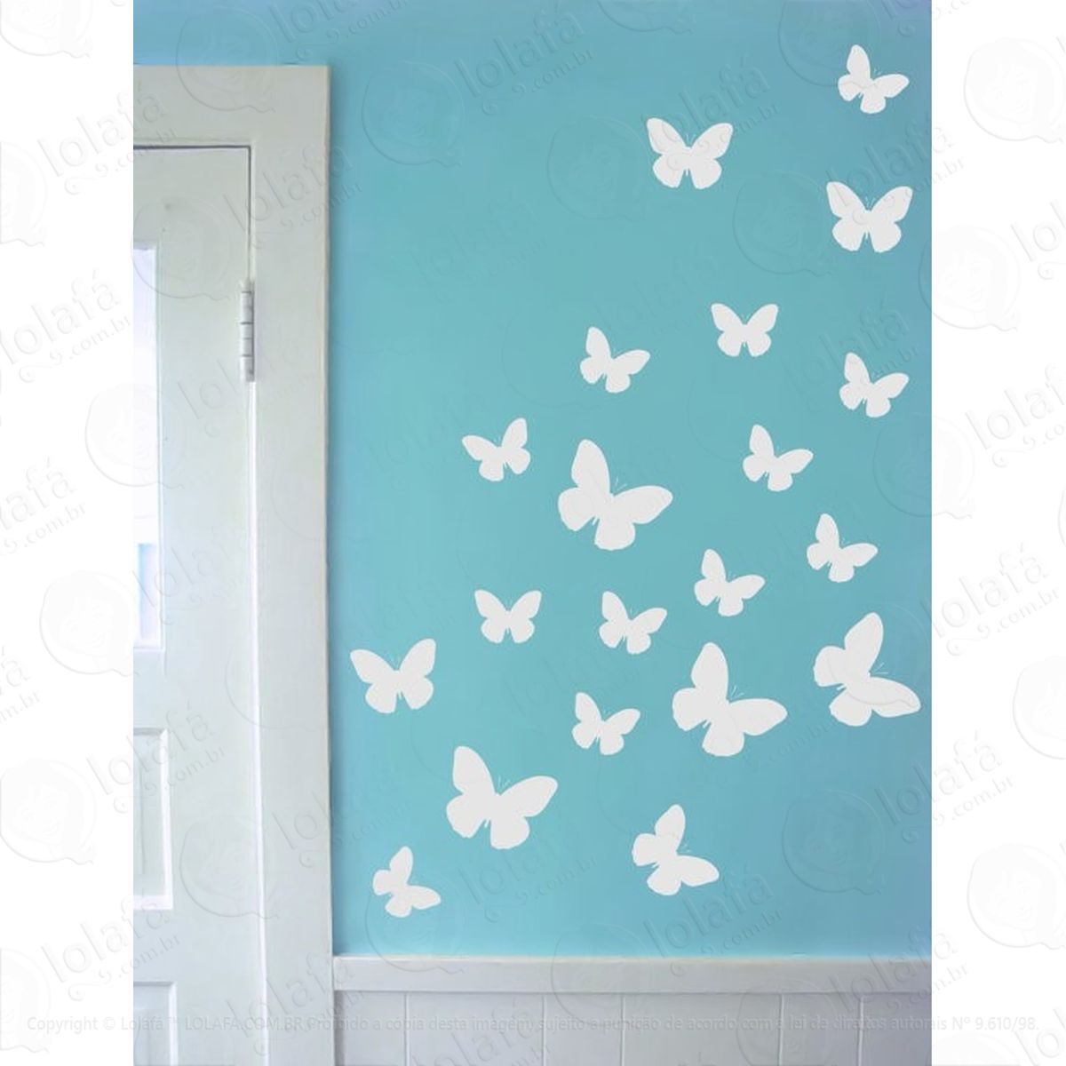 Adesivo De Parede Linda Borboletas Decoração Quarto Mod:4365