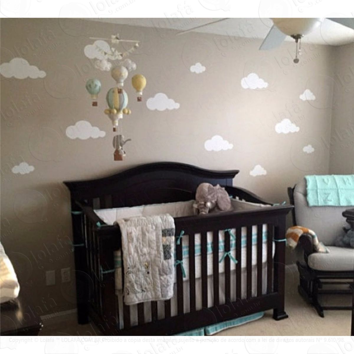25 Nuvens Lindas Adesivo De Parede Decoração Quarto De Bebê Mod:4367