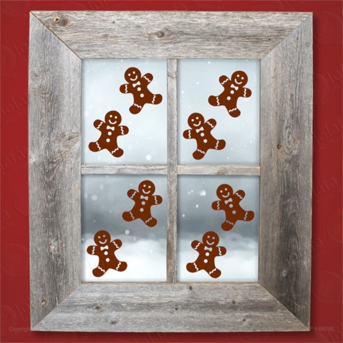 8 Adesivos Natalinos Gingerbread Biscoito Gengibre Natal Mod:4369