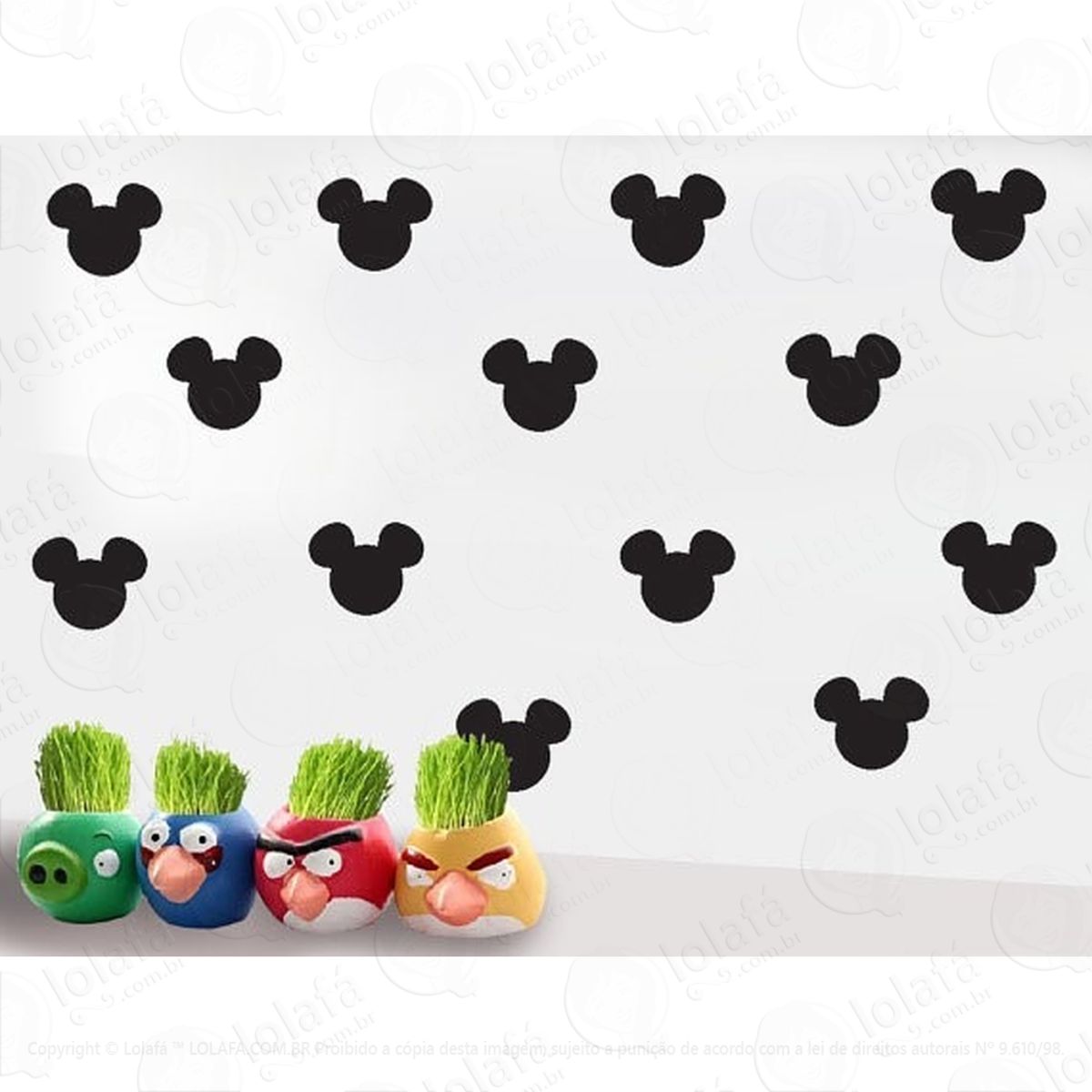 80 Unid Adesivo Mickey Decoração Parede Mod:4379