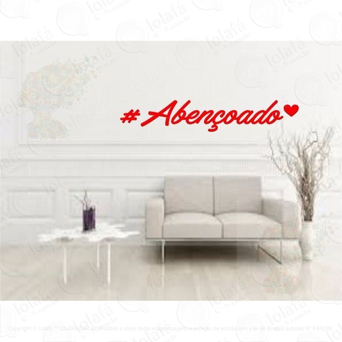 Abençoado Adesivo Parede Em Vinil Mod:4400