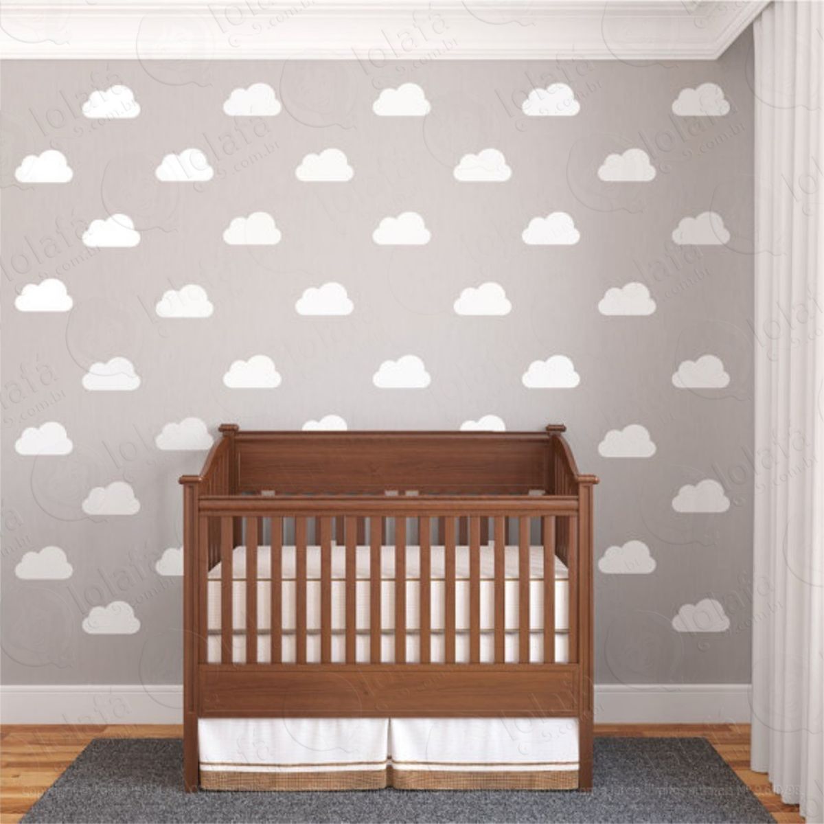 Adesivo 30 Nuvens 20cm Parede Decoração Quarto De Bebê Nuvem Mod:4403