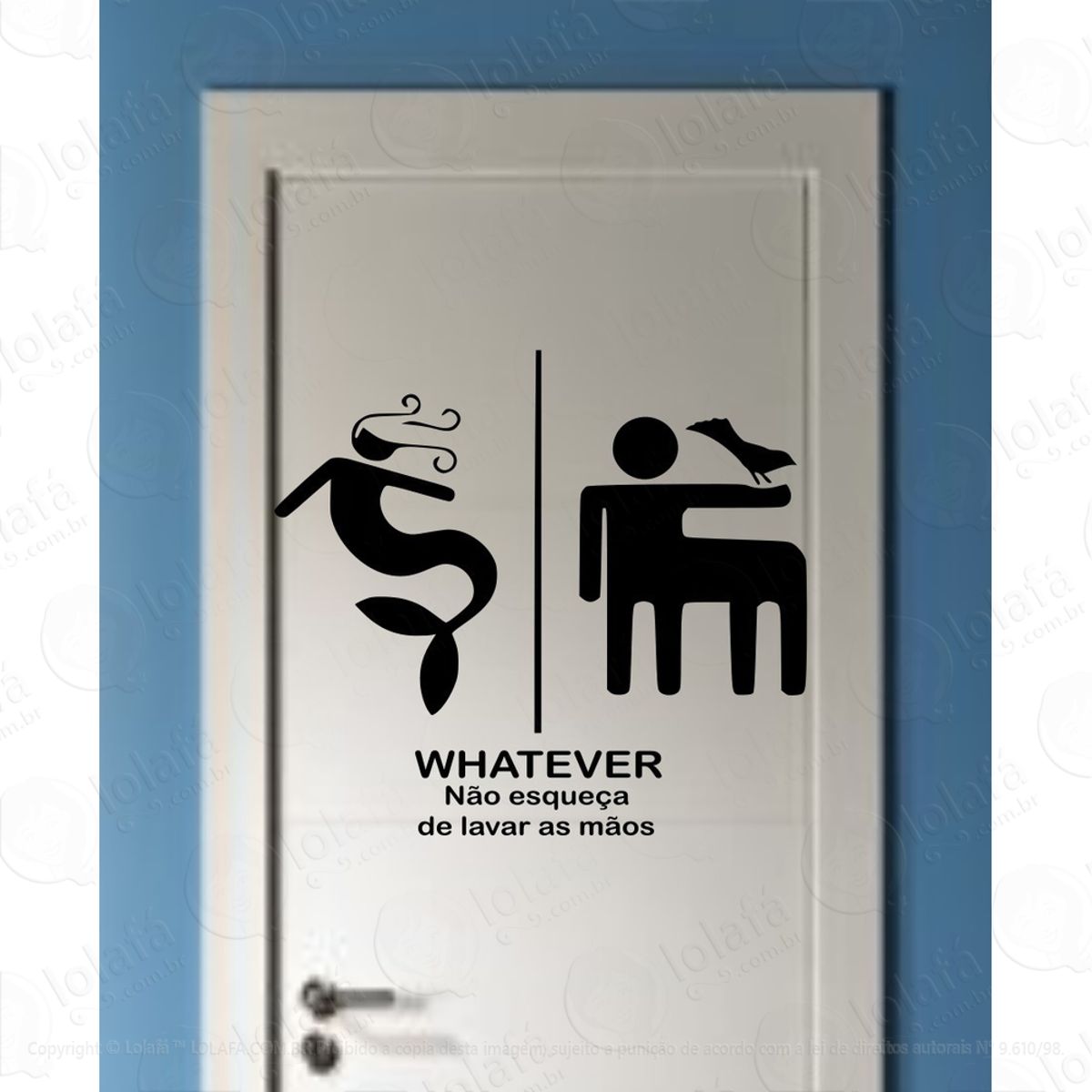Adesivo Parede Toilet Whatever Banheiro Porta Mod:4424