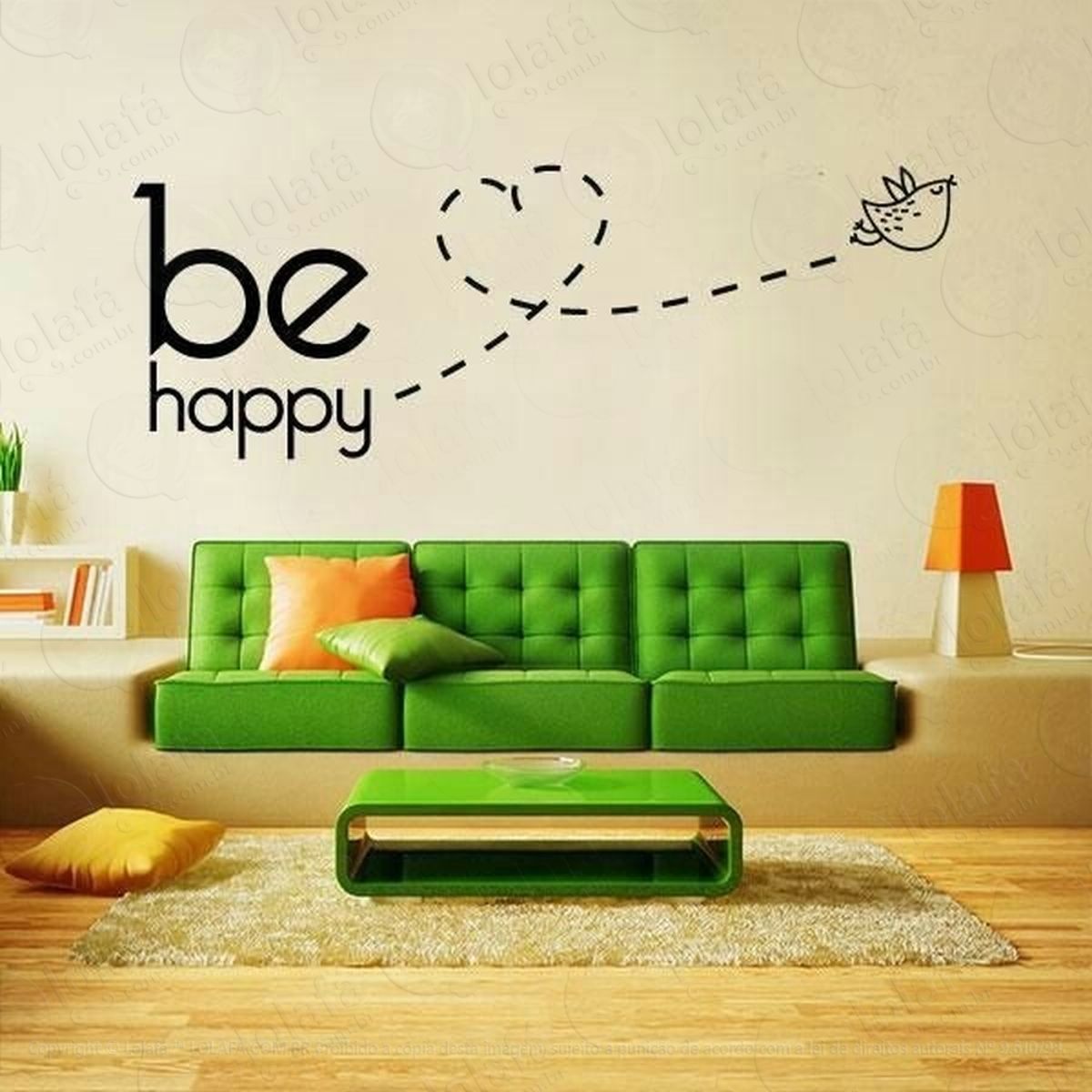 Be Happy Adesivo De Parede Em Vinil Mod:4427