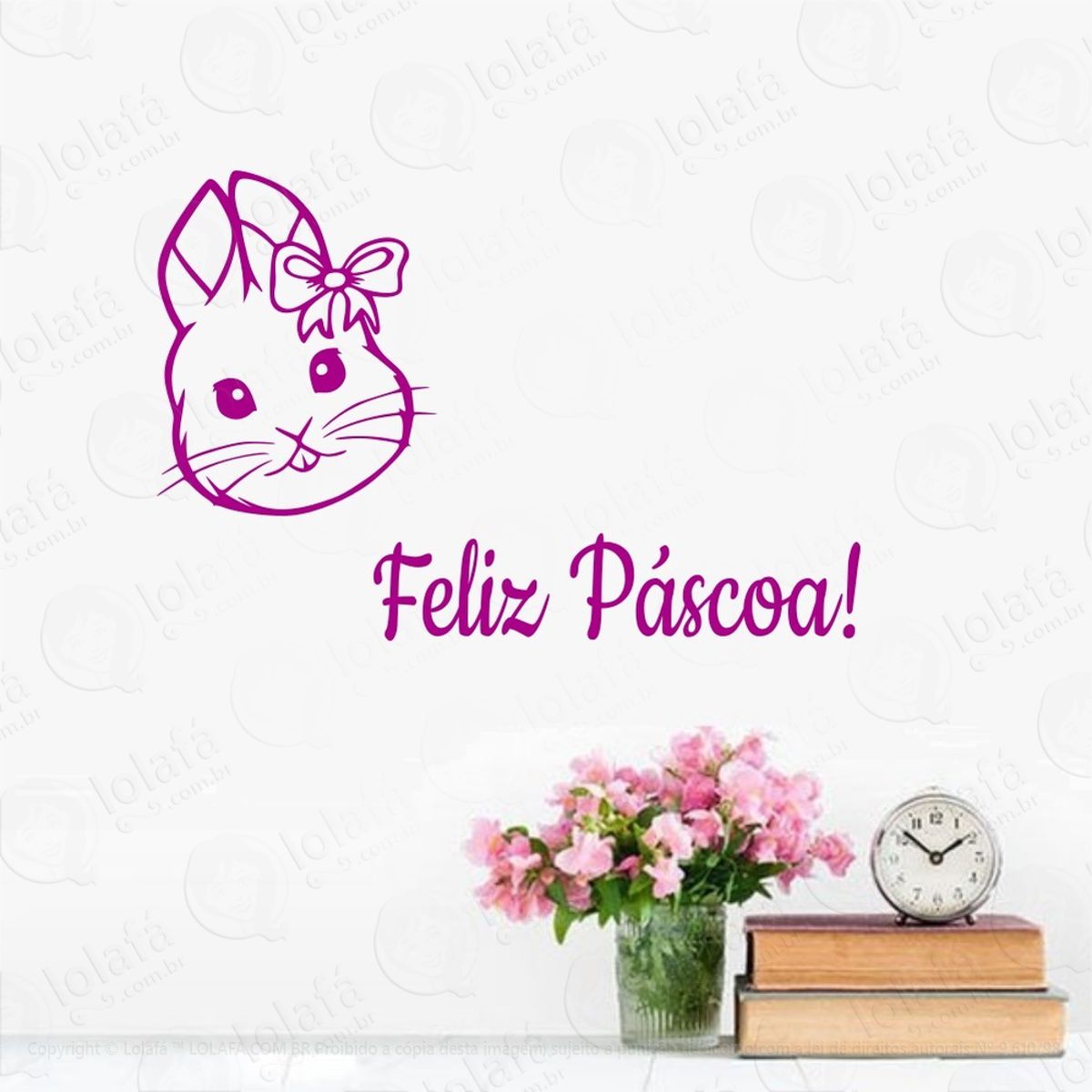 Adesivo Coelho Da Páscoa Coelhinho Parede Fofo Mod:4446