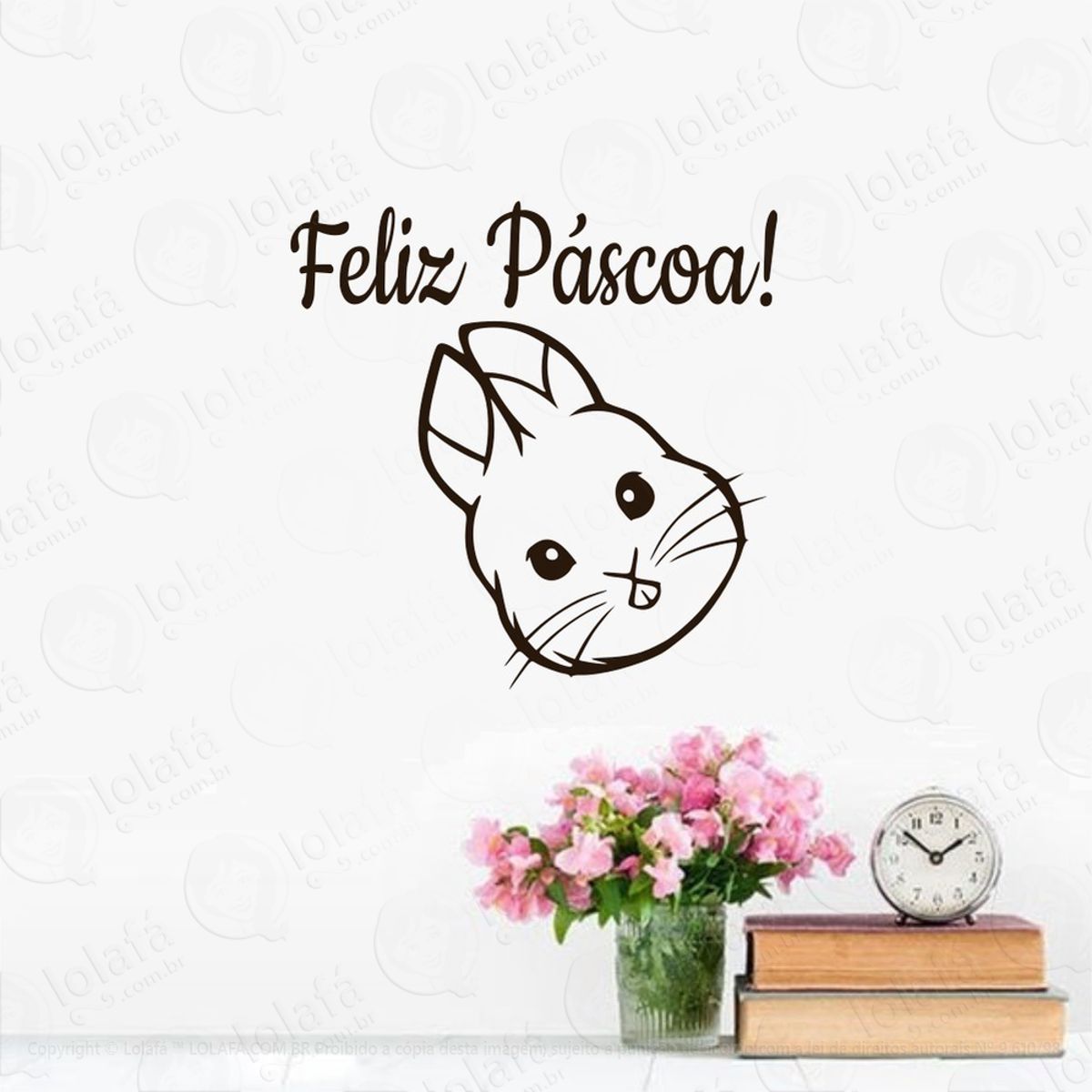 Adesivo Coelho Da Páscoa Coelhinho Parede Mod:4448